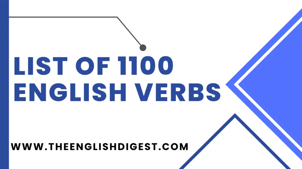 List of 1100 English Verbs