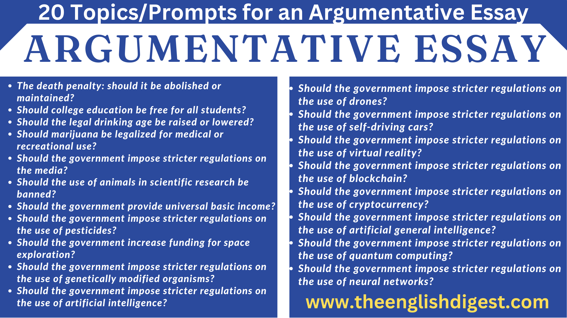 How To Write An Argumentative Essay The English Digest