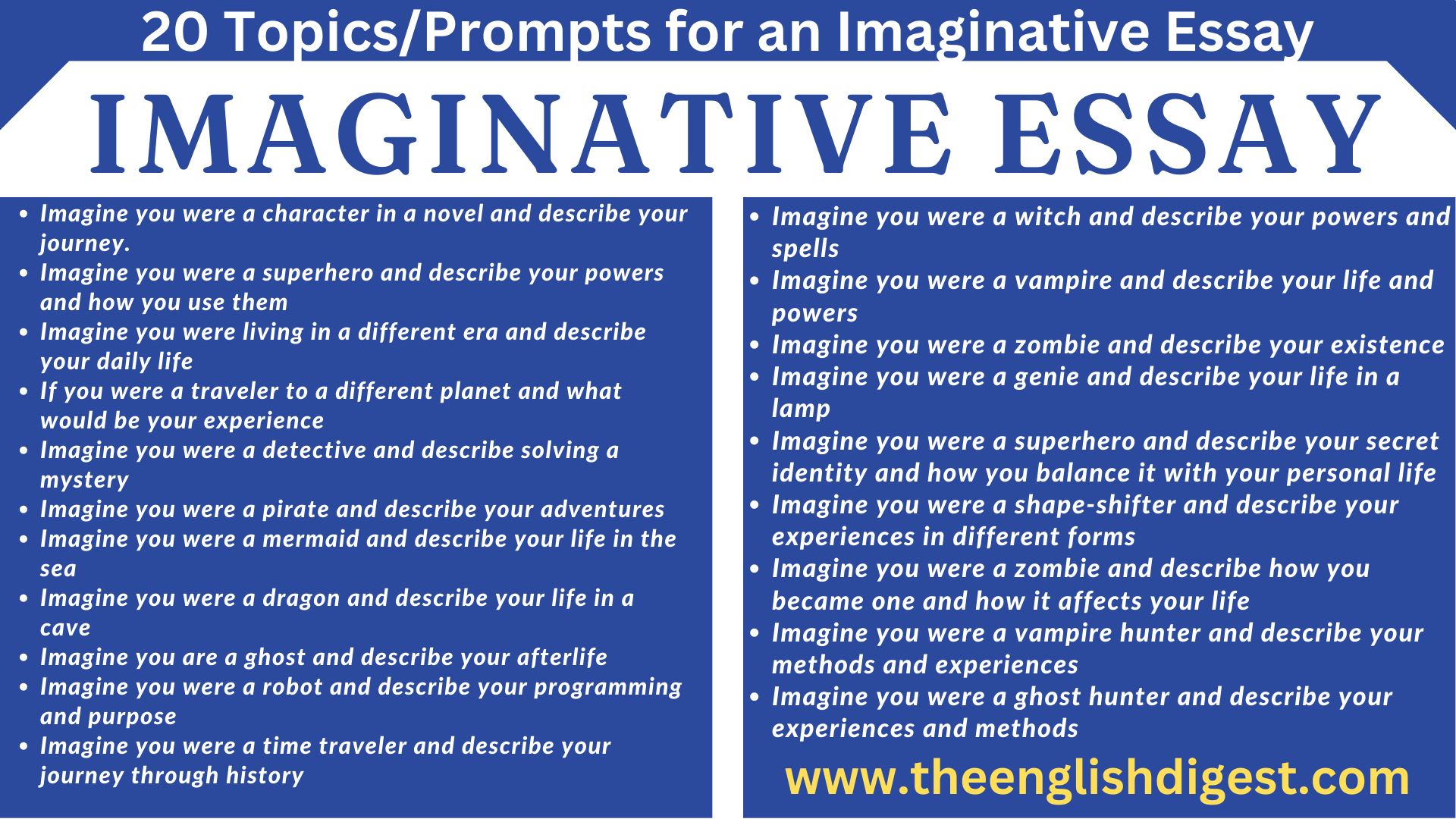 imaginative essay for grade 10