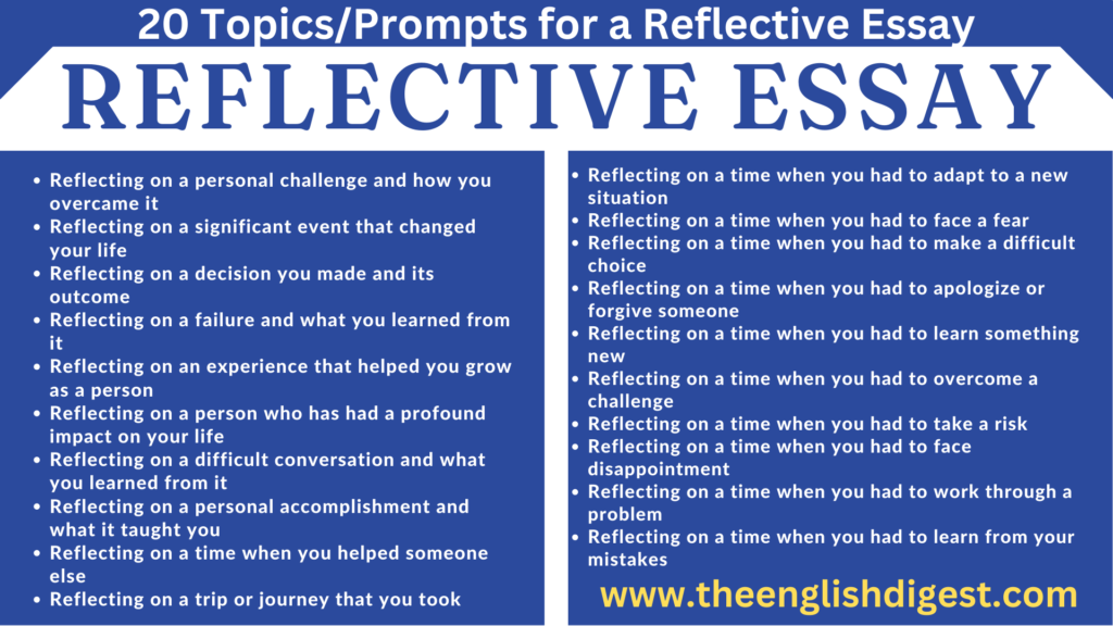 topics for a reflective essay